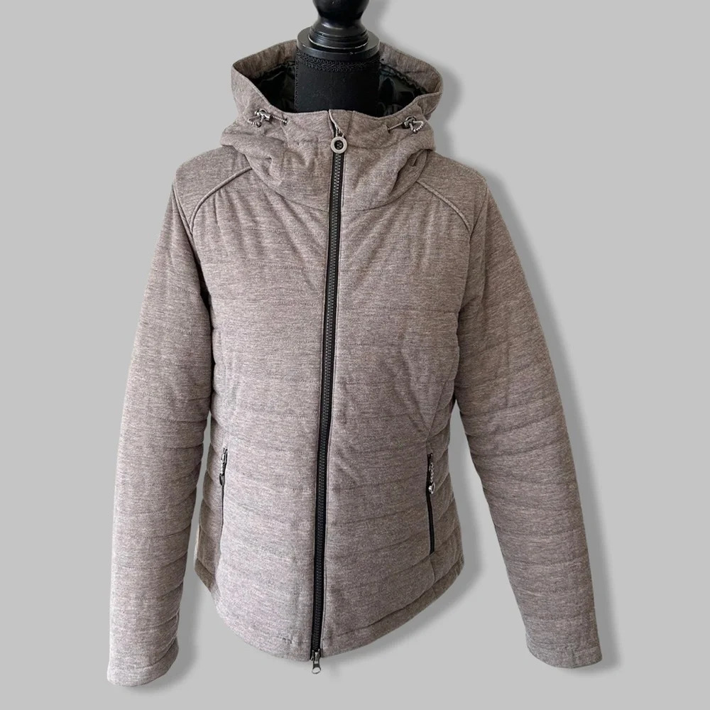 Lole Lightweight Quilted Fabric  Puffer Jacket in Grey Mauve